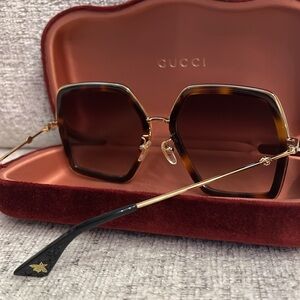 Gucci brown gradient oversized sunglasses